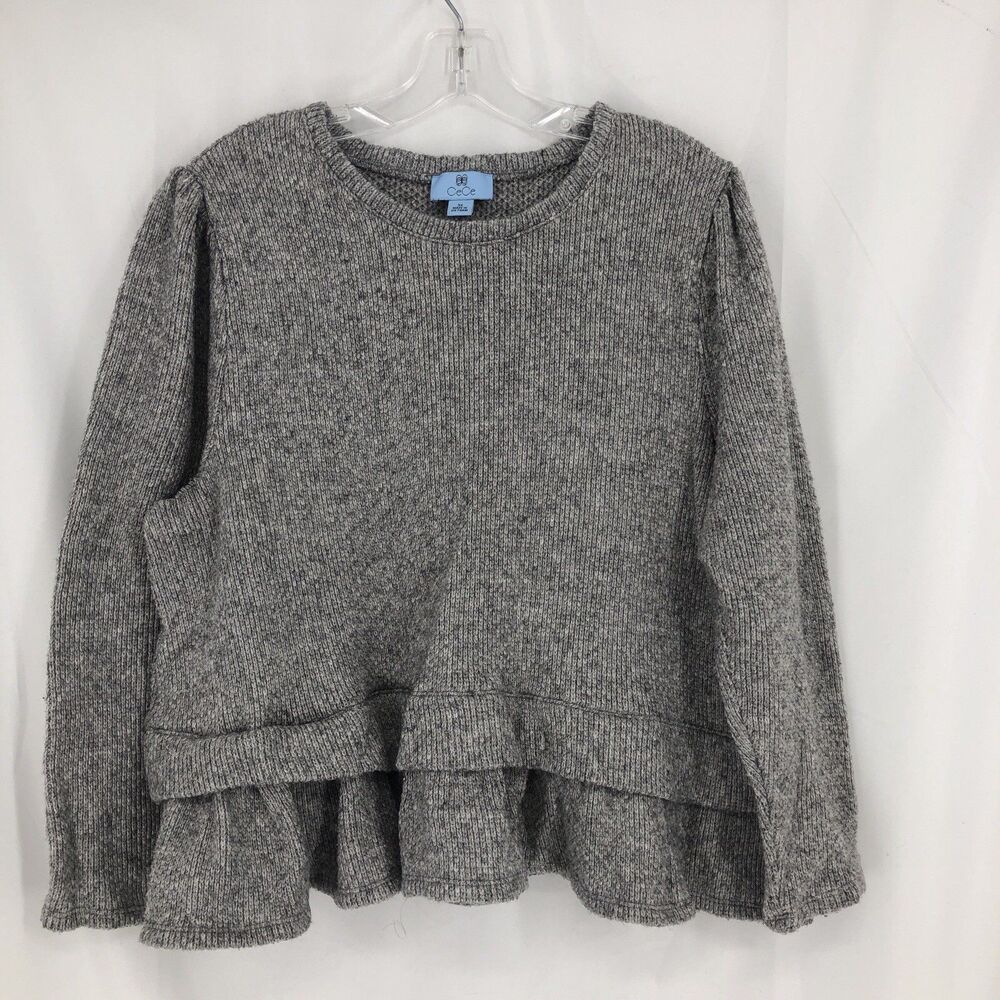 CeCe Women’s Gray Ruffle Hem Sweater Size 3X